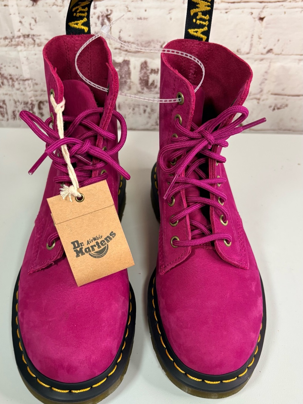 Dr. Martens Women's Hot Pink Lace-Up Leather Boots - Picture 10 of 14
